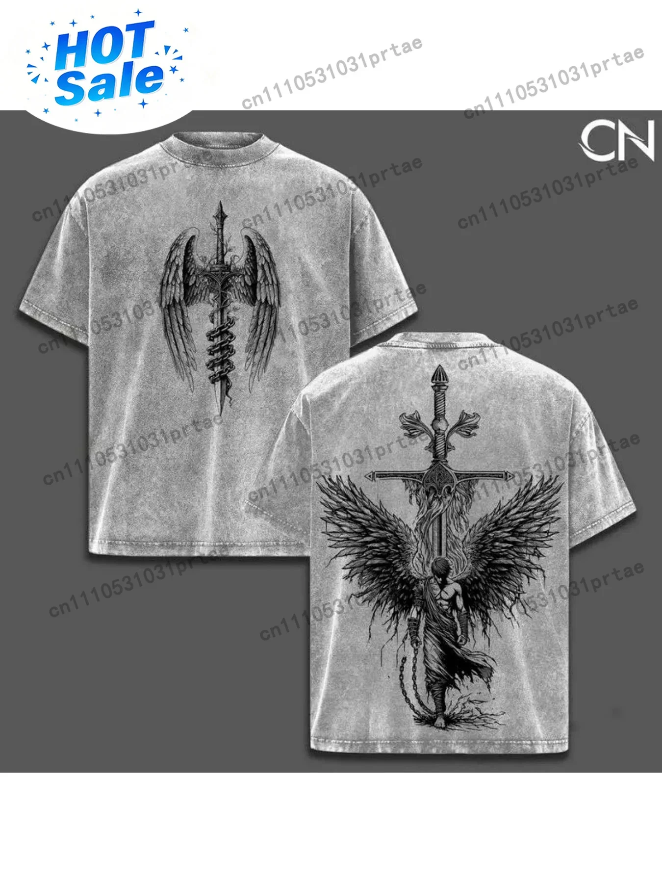 Streetwear Brand Red - Men's Washed Street Brand Urban Style|