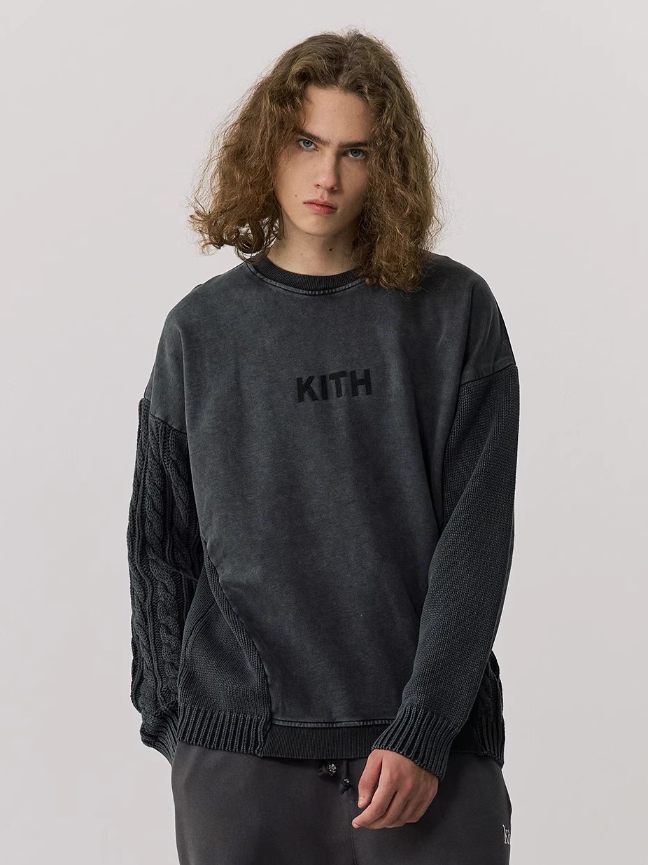 Thickened Washed Knitted Sweat - Kith Sweater Knit ulasan dan harga