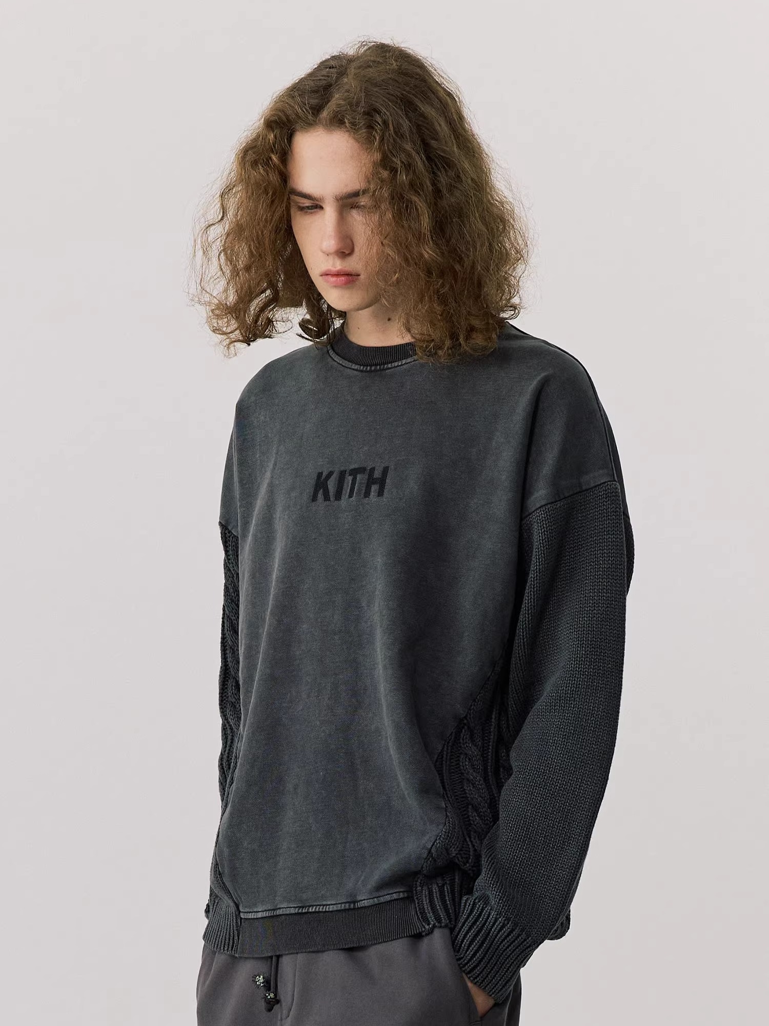 Thickened Washed Knitted Sweat - Kith Sweater Knit ulasan dan harga